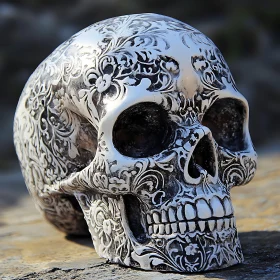 Decorated Skull Sculpture