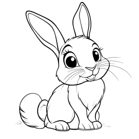 Cartoon Rabbit Line Art