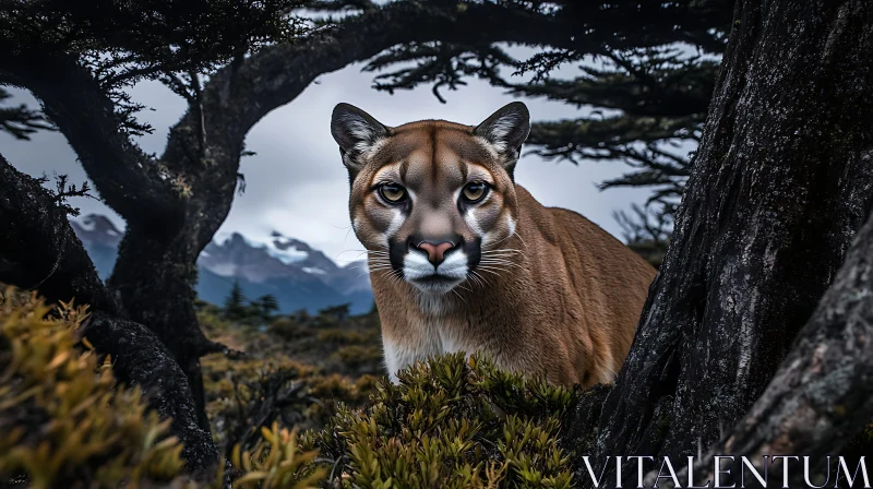 Mountain Lion Gaze: A Wild Encounter
