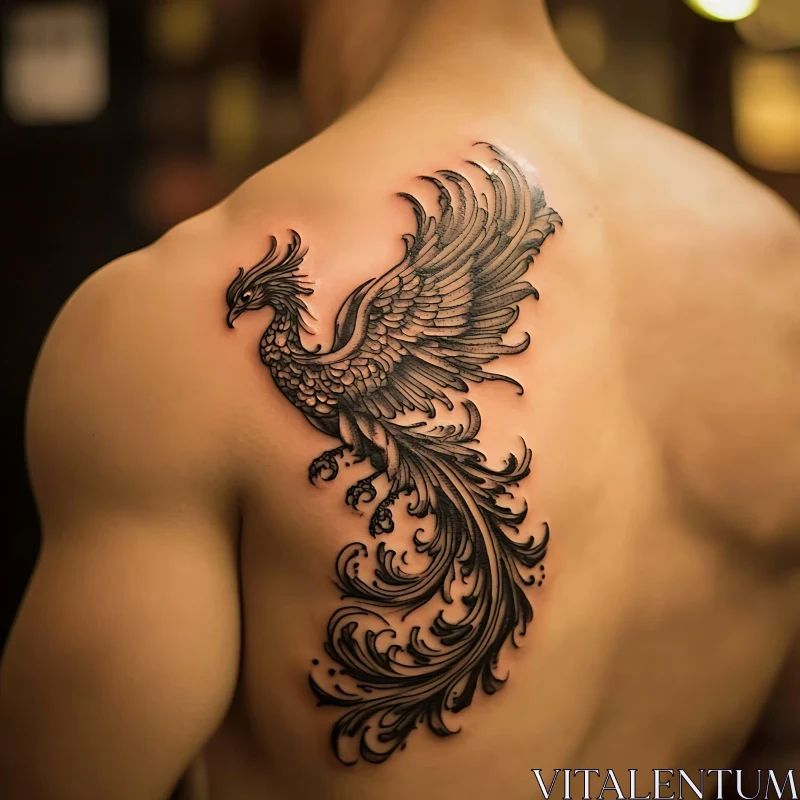 Back Tattoo: Phoenix Rising