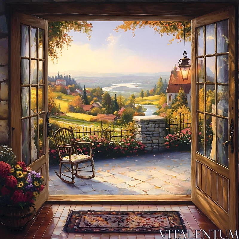 Open Doors to a Peaceful Vista AI Image