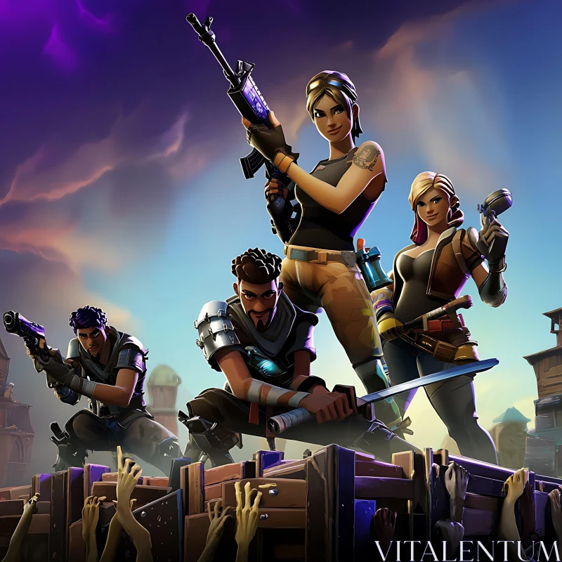 Heroic Fortnite Team AI Image
