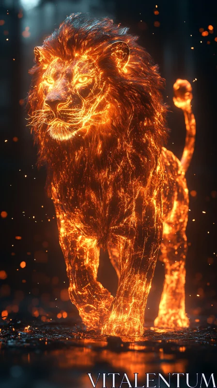 Lion Ablaze: A Fiery Majesty