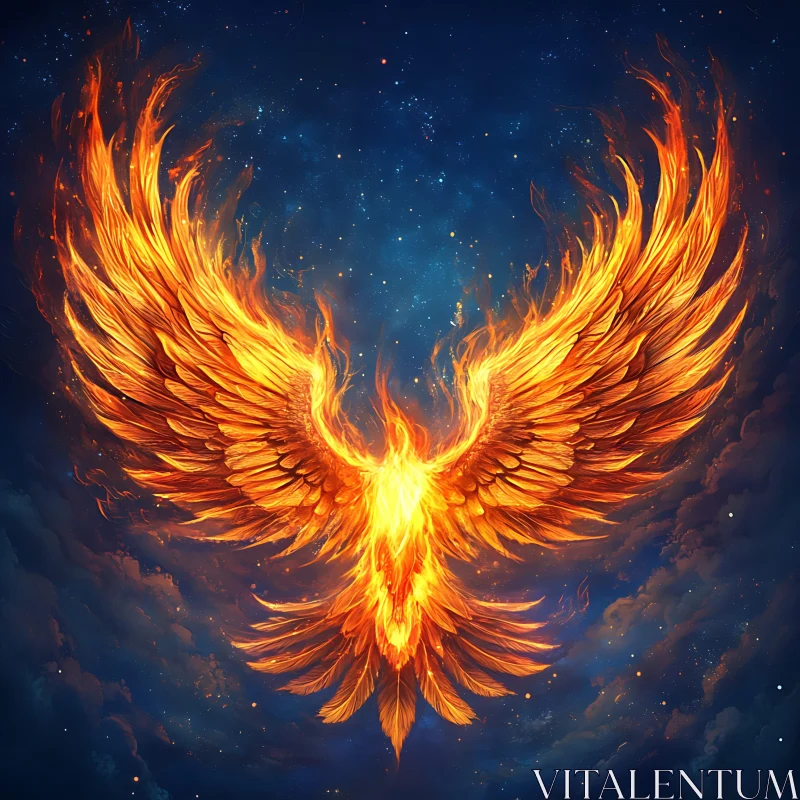 Phoenix Rising: An Emblem of Fire and Stars
