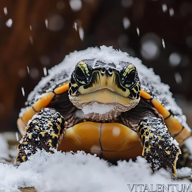 Snowy Turtle Portrait