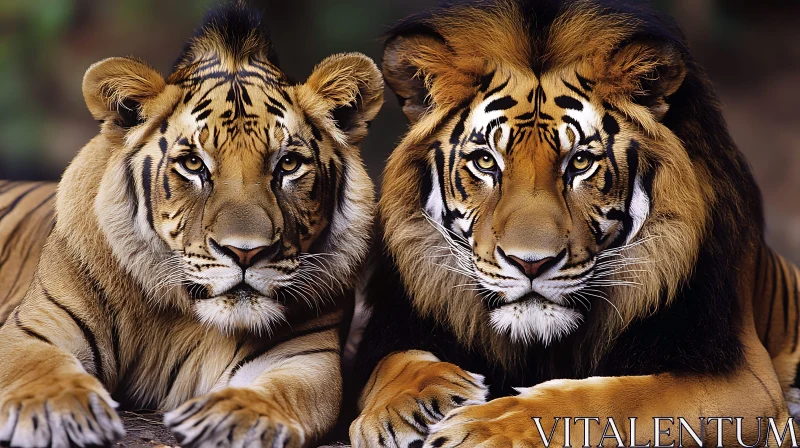 Lion and Tiger Together AI Image