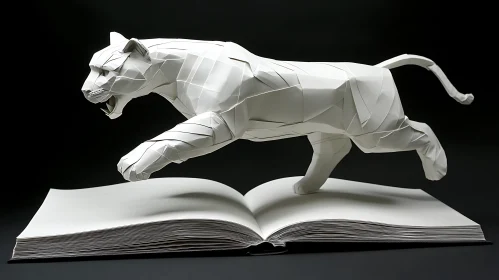 Leaping Origami Panther Art
