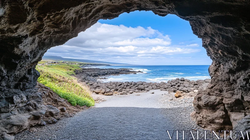 Breathtaking Ocean and Coastline Scenery from a Cave