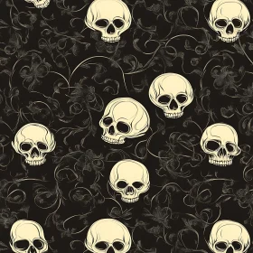 Ornate Skull Pattern on Dark Background