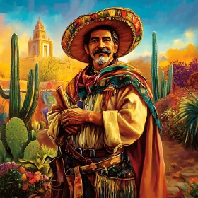 Portrait of a Mexican Man in Traditional Clothing