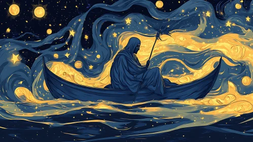 Night Sky Boat Journey