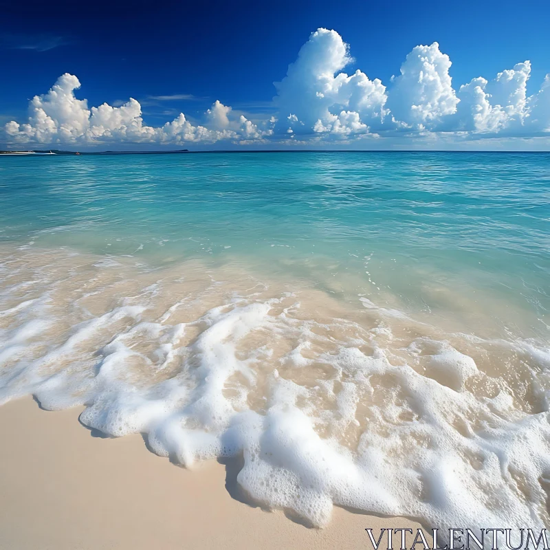 Coastal Bliss: Waves on a Sunny Beach
