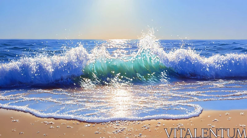 Sparkling Waves at the Beach