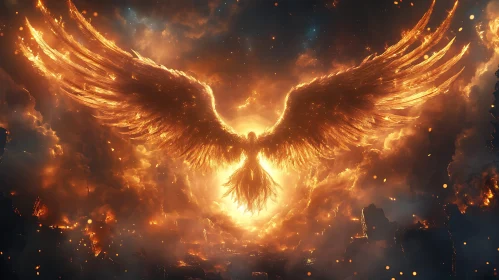 Phoenix Fire Wings in the Sky