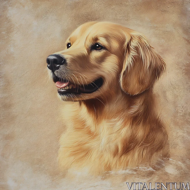 Lifelike Golden Retriever Oil Painting