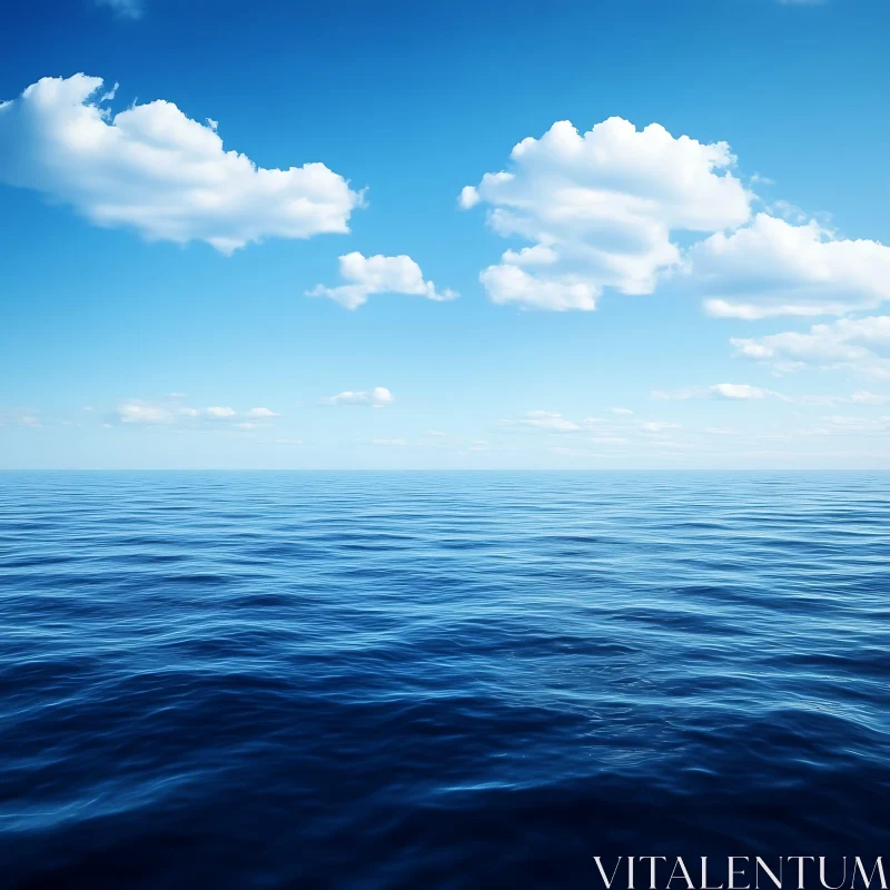 Peaceful Seascape with Clouds