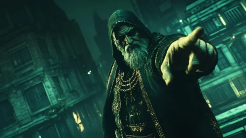 Pointing Wizard in Dark Ambiance