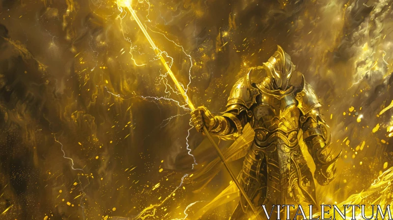 Armored Warrior with Magical Staff