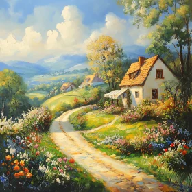 Idyllic Rural Scene Painting