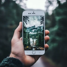 Mountain Scene on Mobile Device