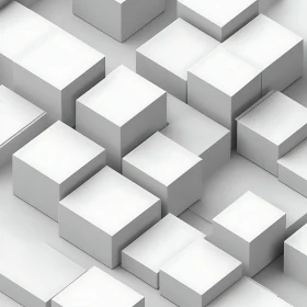 White Geometric Cube Composition