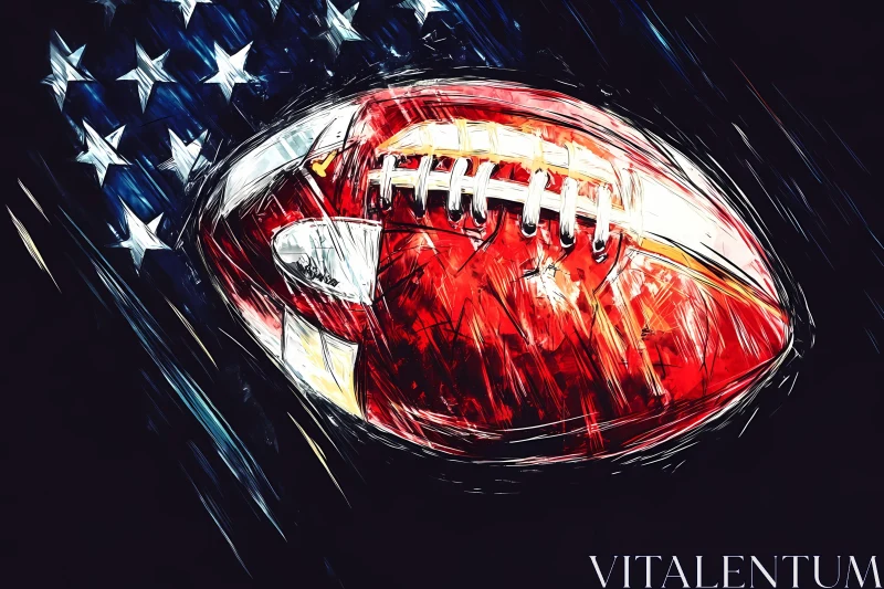 Abstract American Football and USA Flag Art