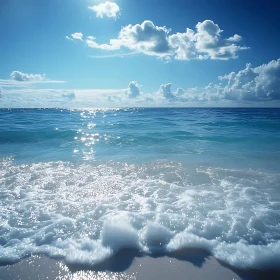 Peaceful Beach Scene with Blue Sky
