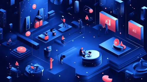 People in Digital Isometric Space