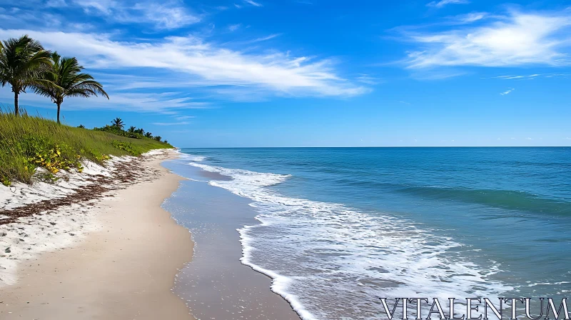 Coastal View with Blue Sky and Waves
