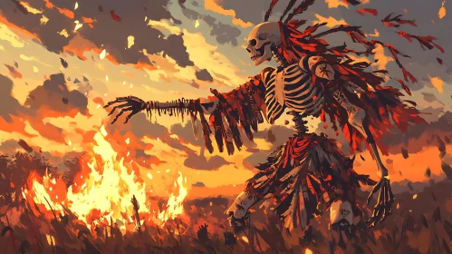 Inferno Skeleton Illustration
