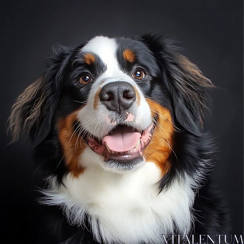 Joyful Bernese Mountain Dog Close-Up