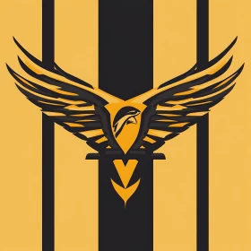 Abstract Eagle Design with Gold and Black Stripes