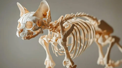 Anatomical Cat Skeleton Illustration