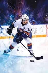 Dynamic Ice Hockey Action Scene