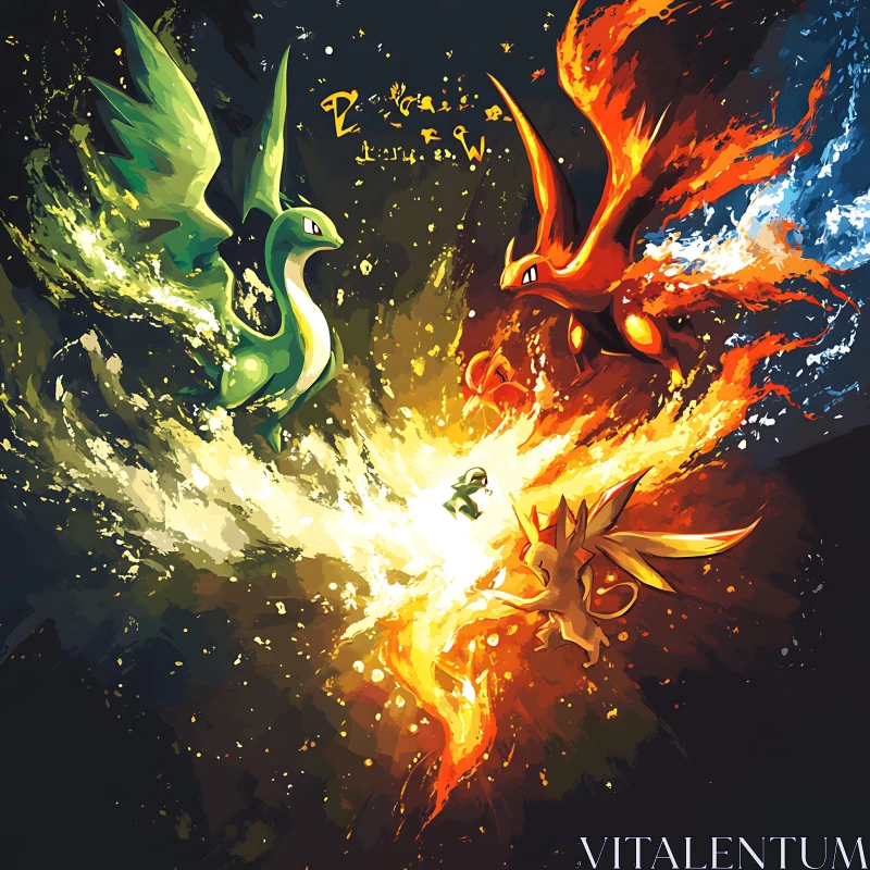Anime Characters in Elemental Battle