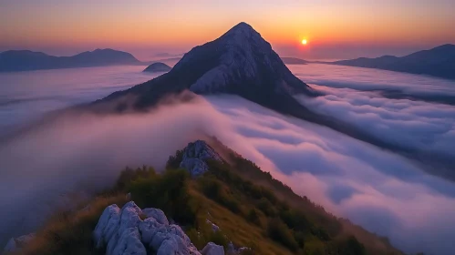 Sunrise Over Mountain Peak