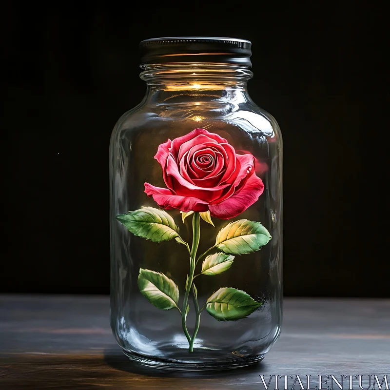 Enclosed Beauty: Rose in Glass