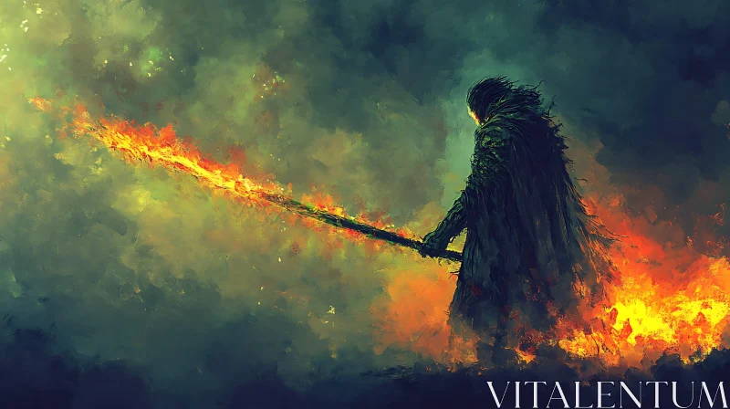Warrior with Flaming Sword