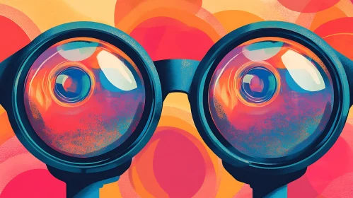 Binoculars with Reflected Colors