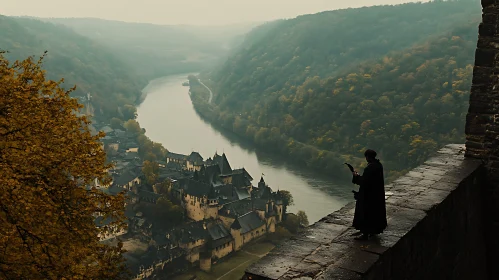Scenic River Valley from Castle Walls