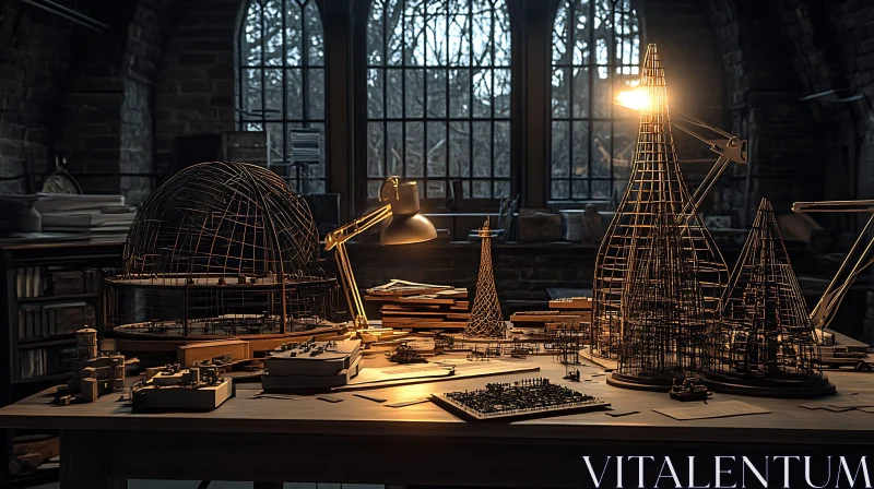 Golden Light on Architect's Table