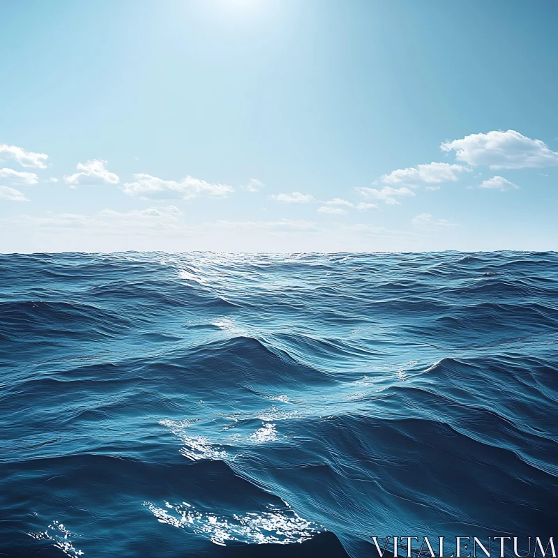 Peaceful Seascape with Gentle Waves