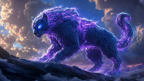 Celestial Cat on Mountain Peak