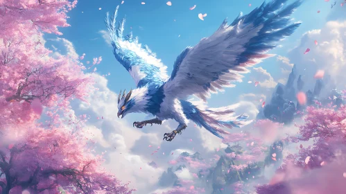 Fantasy Bird in Sakura Sky