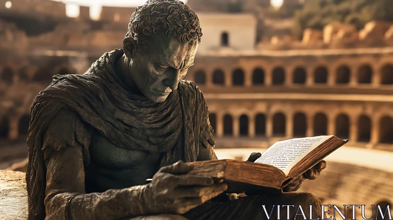 Bronze Statue Reading in Old City