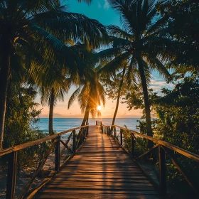 Golden Sunset Over the Sea