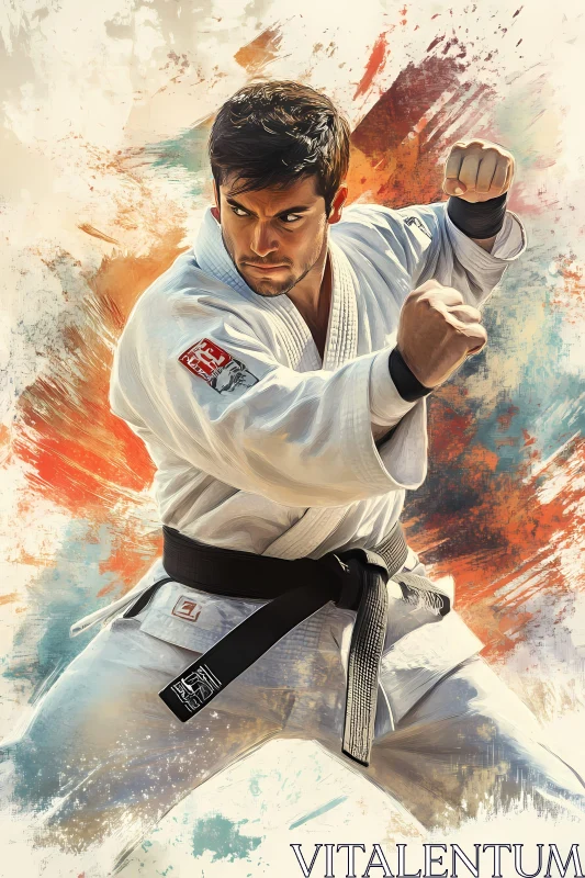 Karate Master in Action: Artistry and Discipline AI Image