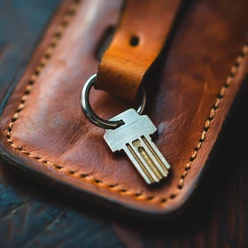 Elegant Leather Keyring Still Life