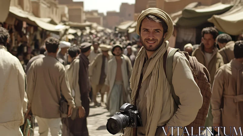 Photographer in Middle Eastern Bazaar