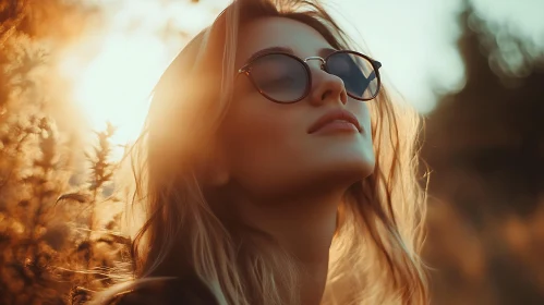 Sun-Kissed Woman with Sunglasses
